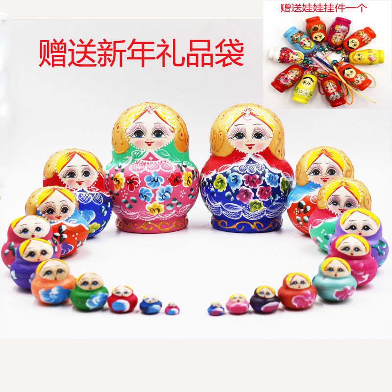 Matryoshka Russian imported handicraft wood creative flower children's toys after the price increase recommended