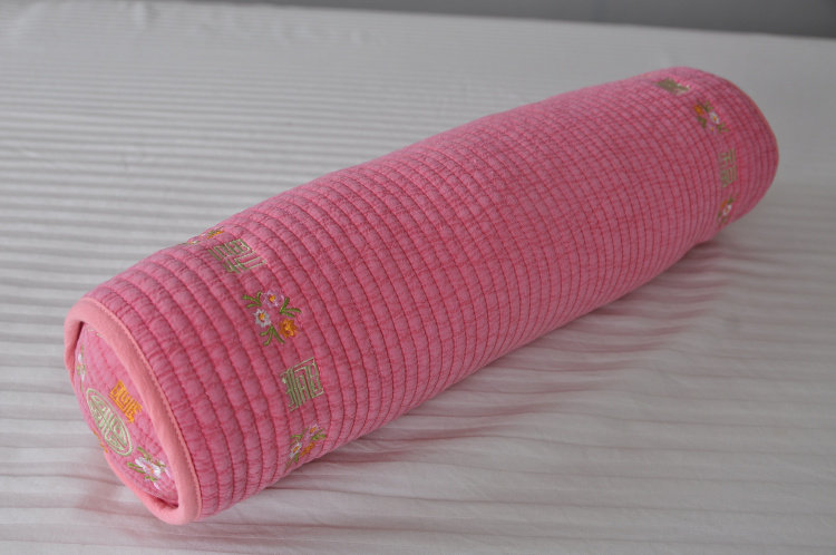 Подушка 韩国进口水洗棉纯色绣花颈椎枕定型枕护颈枕软管腰靠枕长45直径10