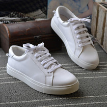 Leather lace-up Japan and South Korea small white toe layer cowhide loafer sports shoes foreign trade export tail goods full leather womens shoes