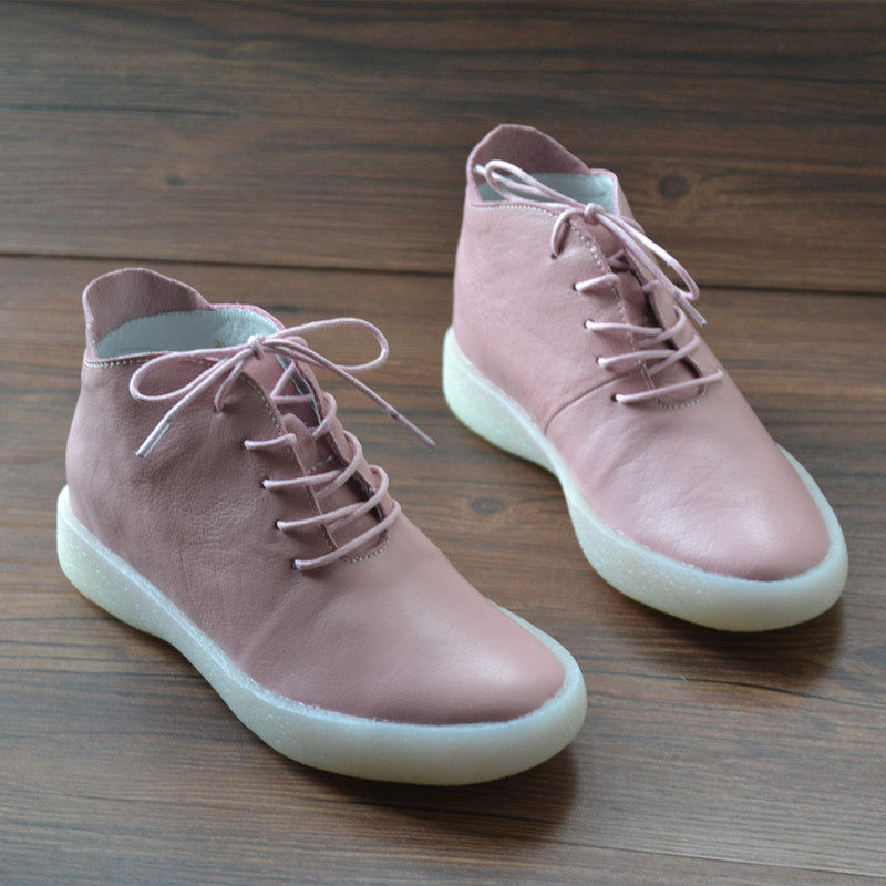 Leisure anti-slip soft sole thick soles leather soft leather small white shoes foreign trade original single woman shoes high-gang retro