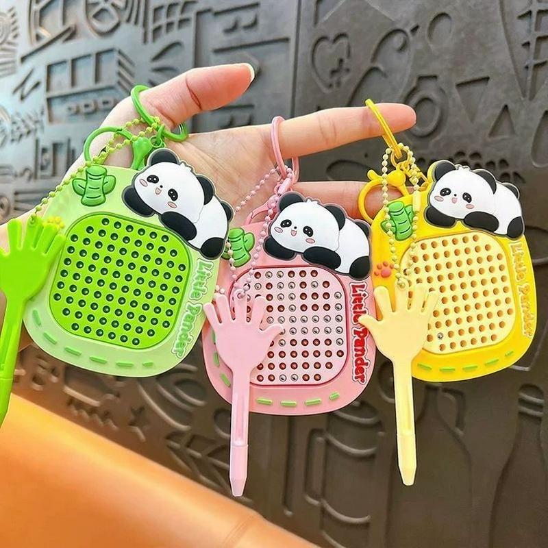 Magnetic Pen Creative Panda Magnetic Drawing Board Keychain Portable Stress-Relief Magnetic Toy Bead Bag Pendant