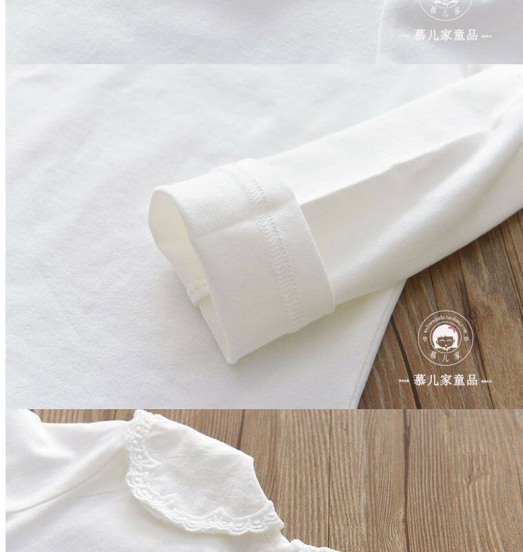 Girls Lace Lapel Long Sleeve T-Shirt - Cute Baby Pullover Spring Top O1CN01zDU6sX1owPgalEUbH !!1853225289