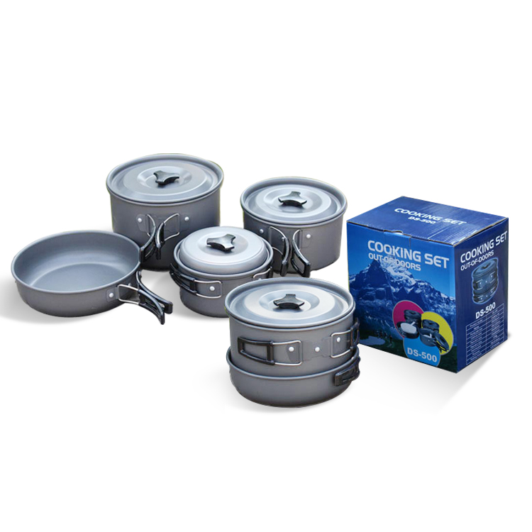 DS-500 Hard alumina environmental friendly kit outdoor camping picnic pan set combined pan wild tableware