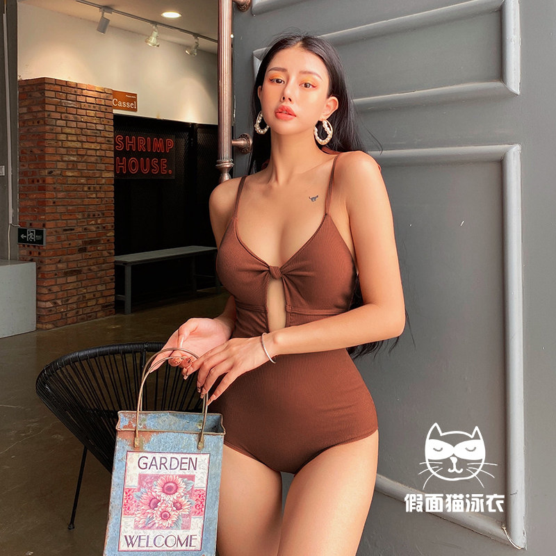 Fake cat hot sister swimsuit female summer conjunction with thin - thin triangle hot spring resort bikini