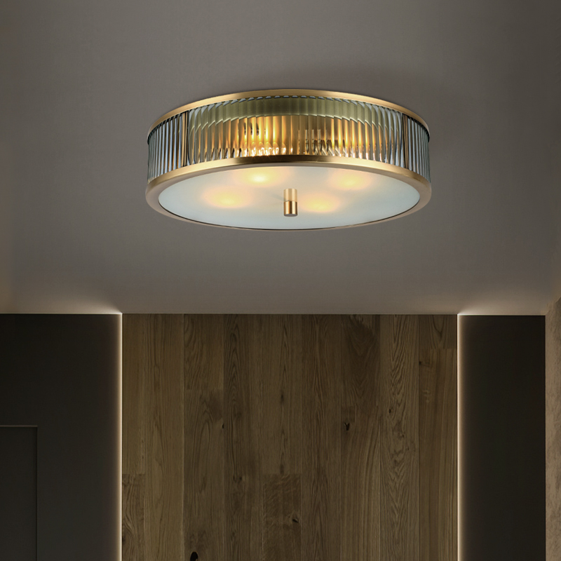 All-copper retro post-modern light luxury ceiling lamp creative personality simple small living room study Nordic American bedroom lamp