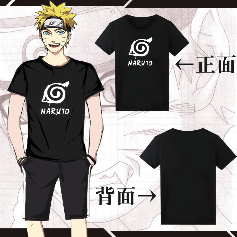Áo phông Naruto áo thun blogger ngắn tay Sasuke Naruto fan anime xung quanh áo khoác COS - Carton / Hoạt hình liên quan sticker gấu trúc