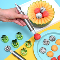 Stainless steel vegetable fruit digger Watermelon digger spoon platter tool set Divider Carving knife mold