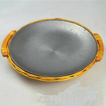 Fish head chopped pretzels pig iron pan dry pot roast flat bottom round cast iron pan with fish pan Seafood Shallow Pan Rattan Pan Frying Pan