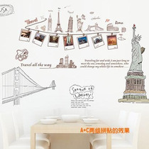 Literary and cultural high school class theme classroom retro blackboard newspaper decorative wall stickers wall material layout