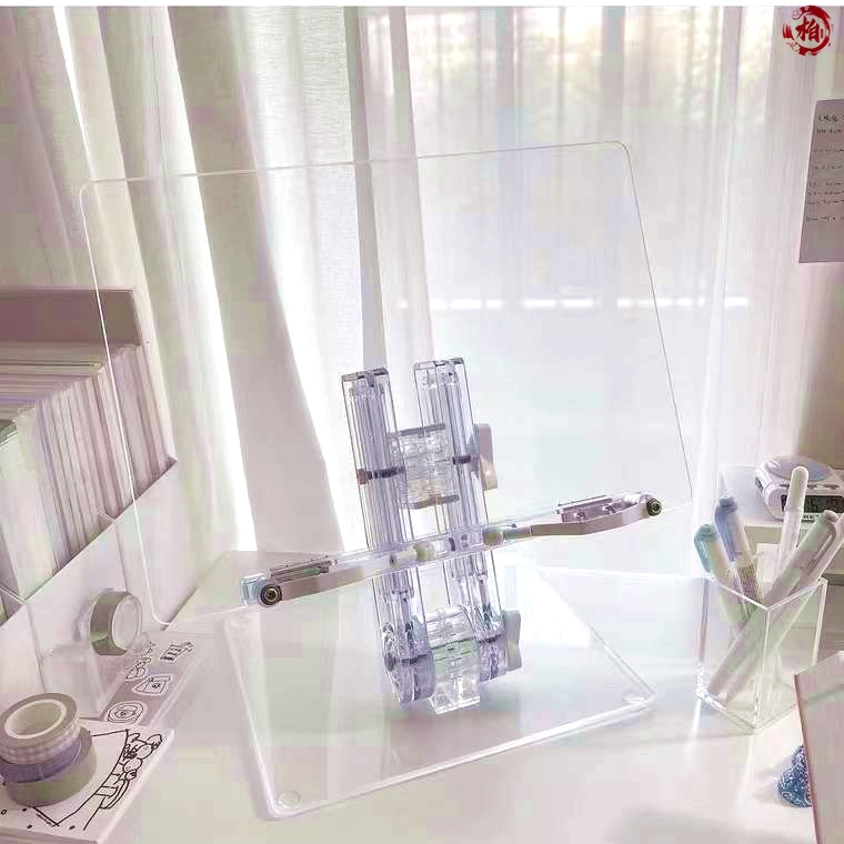 Acrylic reading shelf transparent and liftable simple bookshelf drawing desktop fixed learning reading shelf reading stand