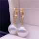 925 sterling silver natural pearl purple pearl earring hoop earrings ear hook gold white pearl earring stud earrings