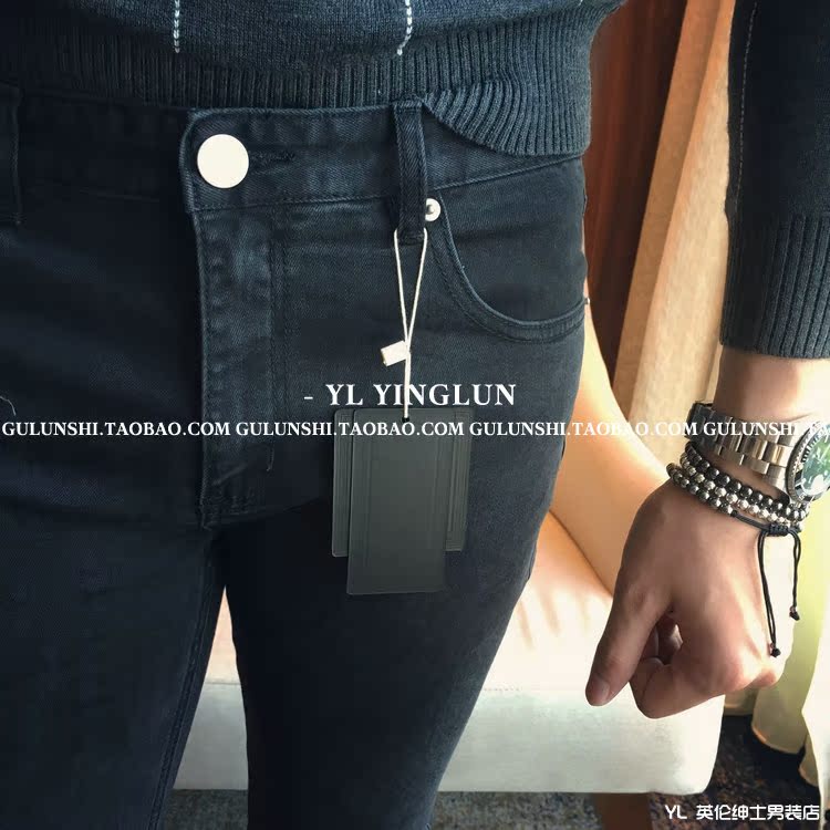 Gu Lunshi Korea Dongdaemun đen Quần skinny jeans nam Anh Phiên bản Hàn Quốc của Jiu Pingdao quần âu bút chì quần áo nam