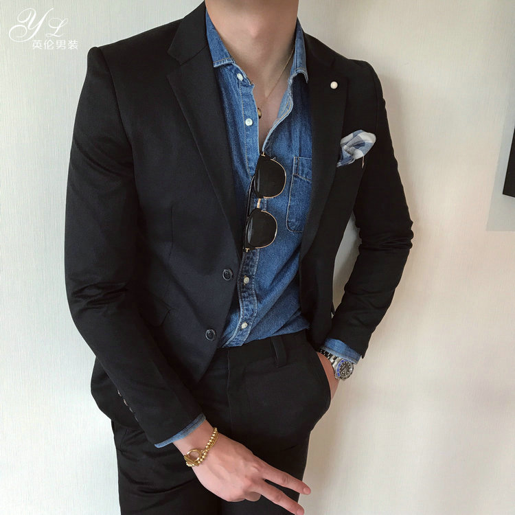 Mùa xuân 2018 rắn màu đơn giản phù hợp với quần áo nam mỏng phiên bản Hàn Quốc của áo khoác nhỏ phù hợp với xu hướng phù hợp với nam ao khoac nam