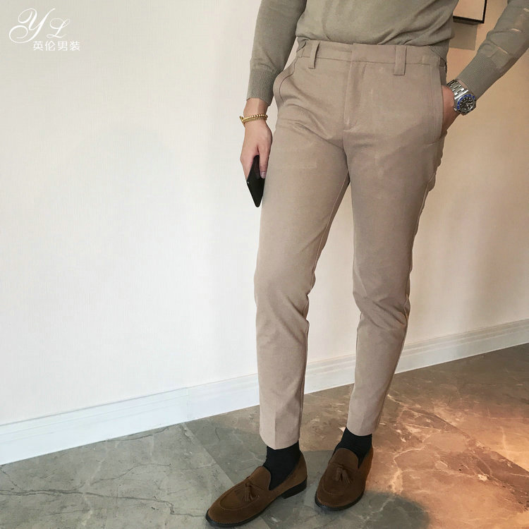 Đàn ông Hàn Quốc mùa hè nam Quần dài Hàn Quốc quần tây quần dài quần trắng Hàn Quốc quần chân quần quần giữ nhiệt nam