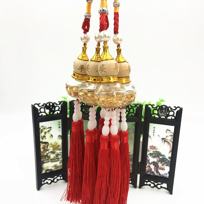 Year of the Rat Gold foil gourd car pendant Safety charm Car interior goods pendant insurance will be sold to open the door to the gift