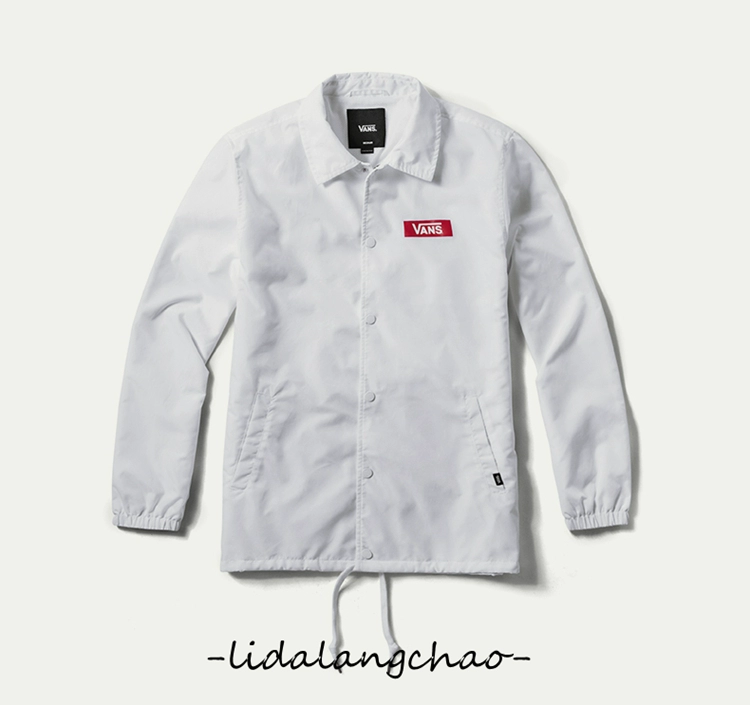[Spot] Vans mùa xuân đen trắng trắng áo khoác Coach tiêu chuẩn nam và nữ áo khoác giản dị VN0A3TWRBLK / WHT - Áo khoác thể thao / áo khoác áo khoác lining nữ