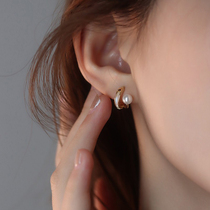 British (designer) Catia Seli natural mother-of-pearl silver earrings light luxury versatile and simple earrings