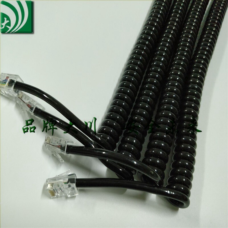 Coil spring slingshot wire double-headed crystal head network cable spiral stretch 8P8 core wire stretch 1 5 meters