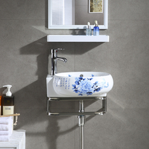  Ceramic washbasin Small apartment wall-mounted washbasin Stainless steel bracket Mini small washbasin Balcony sink