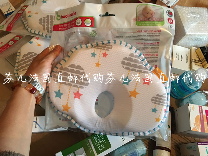 French badabulle baby pillow round head to sleep out and shape pillow