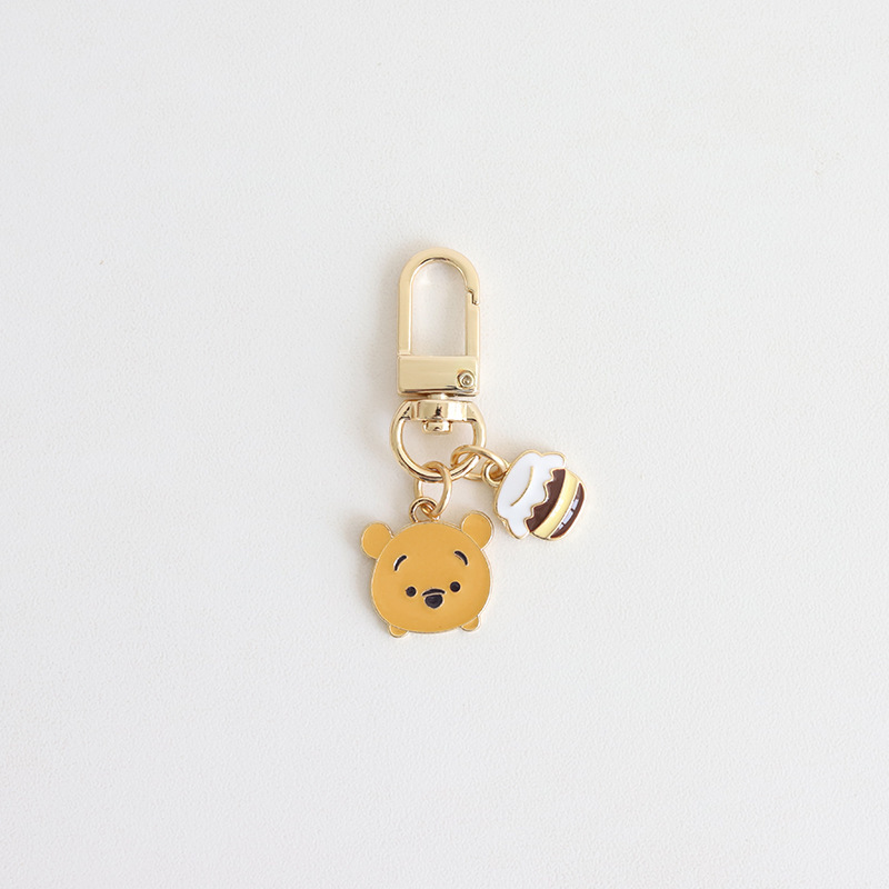 ins Cute Pooh Bear Keychain Cartoon AirPods Pendant Couple Accessories USB Flash Drive Anti-Loss Ornament