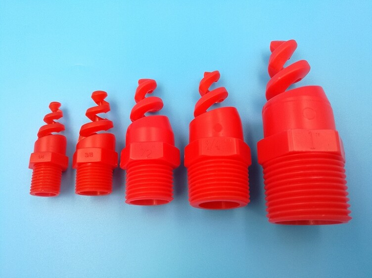 PP plastic spiral nozzle nozzle industrial spray cleaning dust removal desulfurization tower large flow solid cone white red