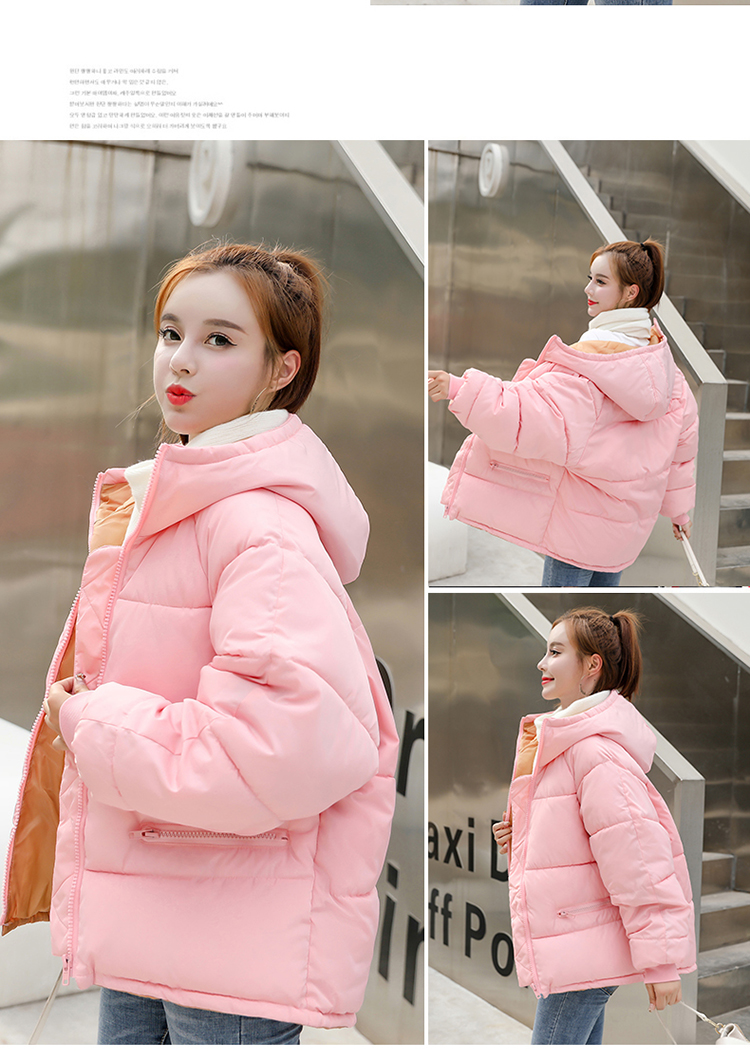 Cotton nữ 2018 phiên bản Hàn Quốc mới của dịch vụ bánh mì sinh viên mùa đông xuống đệm bông ngắn đoạn áo khoác cotton áo phao béo