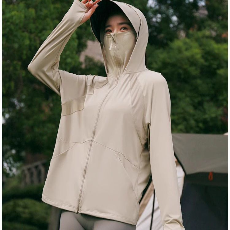 Upf50+ Sun Protection Clothing for Women 2025 Summer Outdoor Breathable Anti-Uv Ice Silk Sun Protection Clothing with Face Covering Integrated Jacket Upf50+ Sun Protection Clothing for Women 2025 Summer Outdoor Breathable Anti-Uv Ice Silk Sun Protection Clothing with Face Covering Integrated Jacket