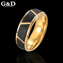 GD scratching does not spend tungsten gold mens ring tide male personality Food ring black gold single tail ring Japanese and Korean students domineering