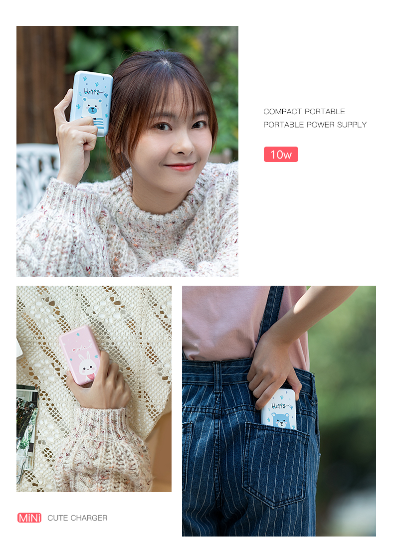 Yu Bo nhỏ siêu mỏng sạc nhỏ gọn và di động kho báu 10.000 mA đáng yêu táo kê OPPO Huawei vinh quang vivo công suất lớn điện thoại di động nhanh phí điện thoại di động và trẻ em gái sáng tạo Oki kho báu - Ngân hàng điện thoại di động pin dự phòng sạc nhanh