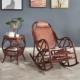 Кресло-качалка + журнальный столик - цвет каштан (в комплекте закаленное стекло)
