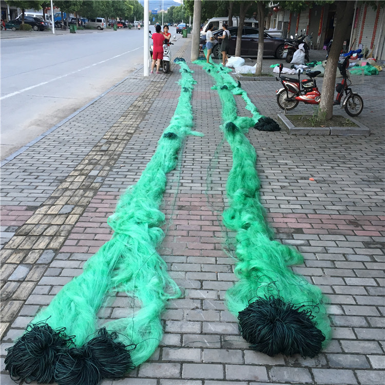 Package pendant Imported green wire plastic floating 25 meters 15 meters 20 meters high 4 fingers 6 fingers 150 meters fishing net three-layer sinking rope pendant