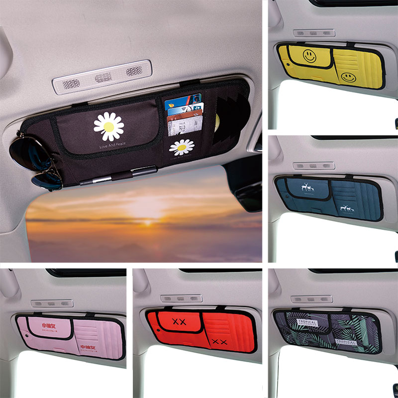 Car Visor Style Containing Multifunction On-board Cd Bag Cards Sun Glasses Hair ticket clip disc set for CD ROM cover