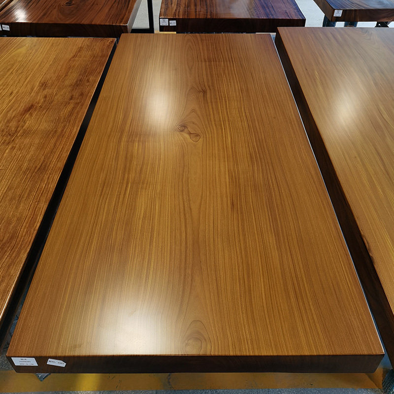 Teak solid wood large plate tea table log large plate table tea table table and chairs combined table owner office flower pear wood furniture