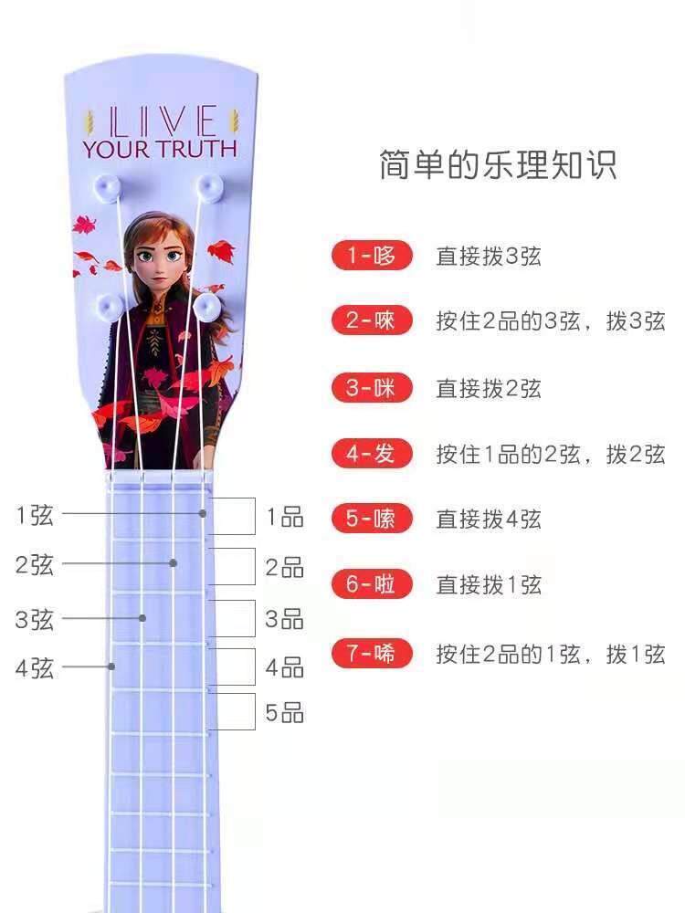 Детская гитара 尤克里里初小吉他玩具音乐宝宝3至6岁儿童玩具吉他女孩迷你乐器男 Disney