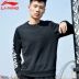 Li Ning áo len nam 2018 mùa xuân thường cardigan dài tay áo khoác vòng cổ áo sơ mi áo thun thể thao mẫu áo thu đông năm nay Thể thao lông cừu / jumper