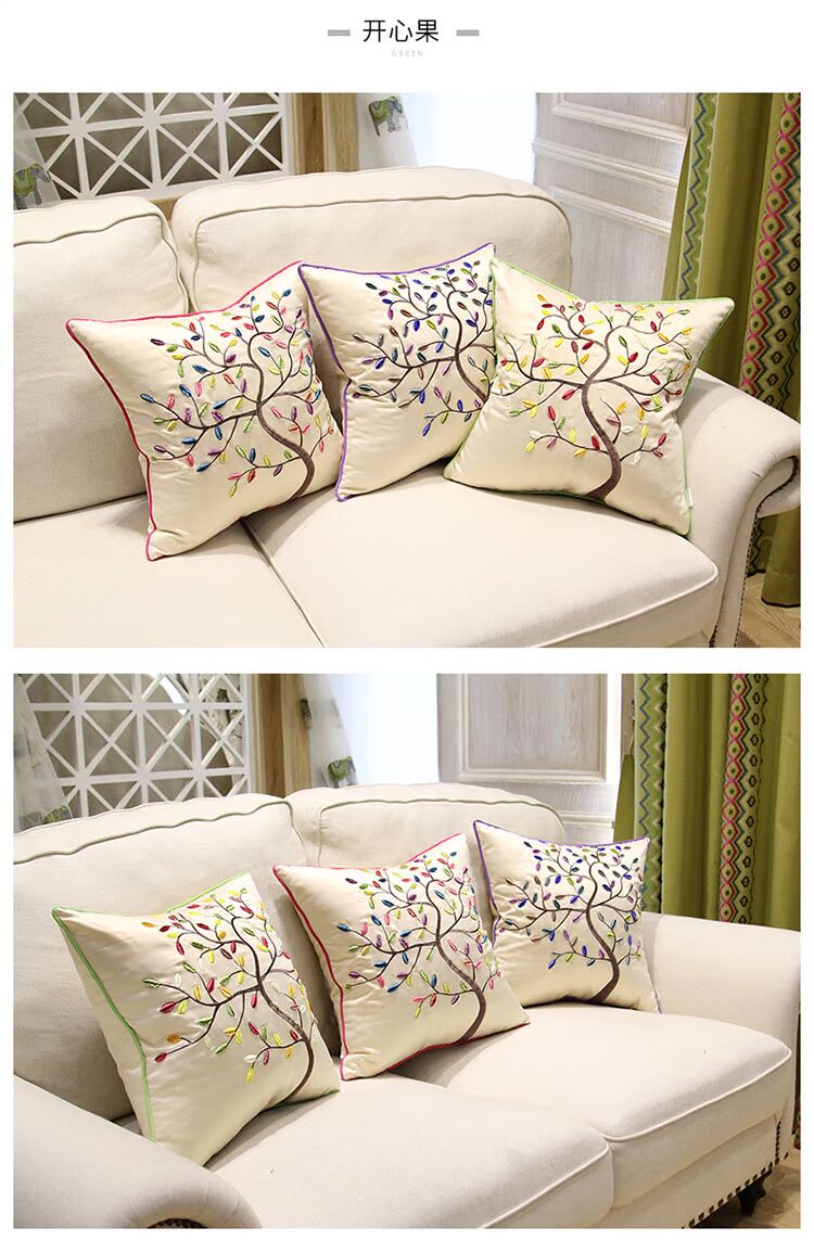 Đệm Nữ hoàng Đơn giản Hiện đại Thêu Đệm Văn phòng Sofa Gối Gối tựa đầu Gối Xe Hỗ trợ Gối - Trở lại đệm / Bolsters chăn gối hình thú 2 trong 1