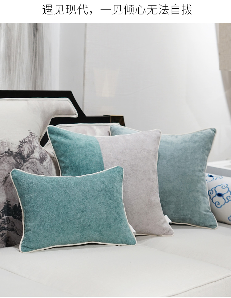 Đệm Nữ hoàng da lộn gối sofa đệm mới phong cách Trung Quốc mục vụ châu Âu gối tựa lưng gối với lõi - Trở lại đệm / Bolsters gối sofa cao cấp
