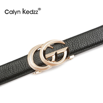 Calyn Kedz belt woman genuine leather fashion 100 lap denim Jeans Lead Layer Pure Cow Leather Automatic Button Lady Belt