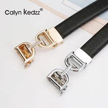 Calyn Kedz belt woman genuine leather fashion 100 lap denim Jeans Lead Layer Pure Cow Leather Automatic Button Lady Belt