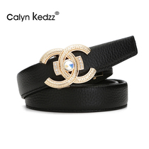 Calyn Kedz belt woman genuine leather fashion 100 lap denim Jeans Lead Layer Pure Cow Leather Automatic Button Lady Belt
