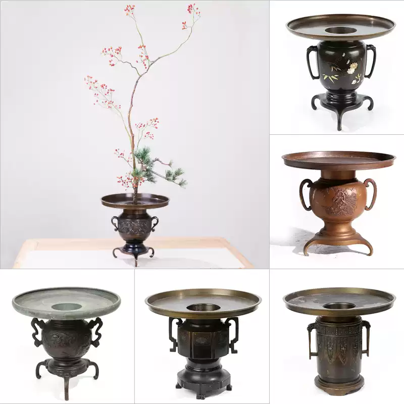 伝統工芸 薄端 花器 水盤 金属製 銅製 花瓶 華道 金属工芸品