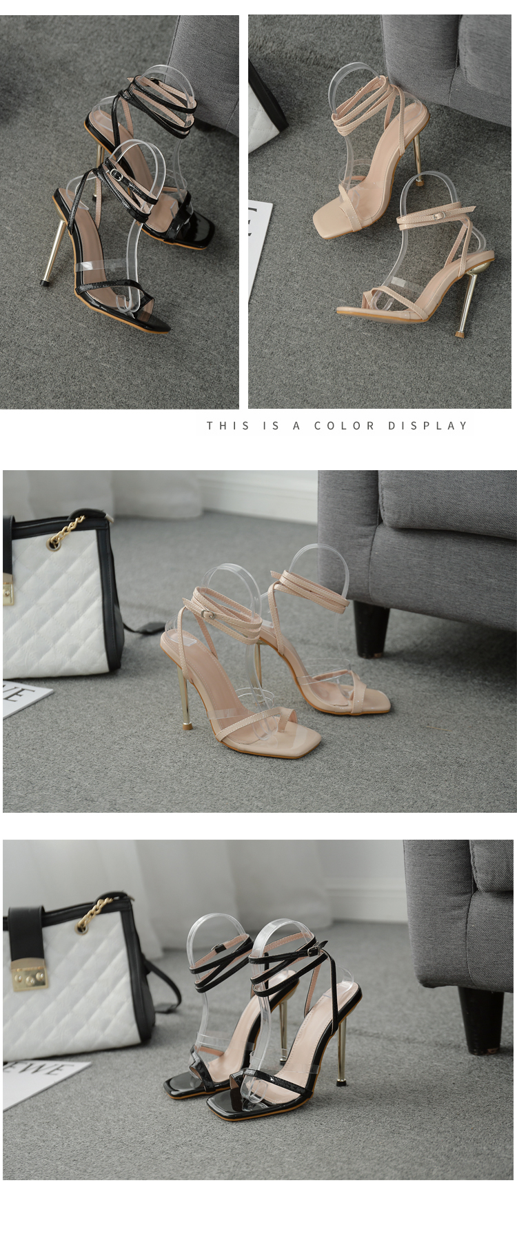 Clipped toe thin strap high-heeled sandals NSGXL117077