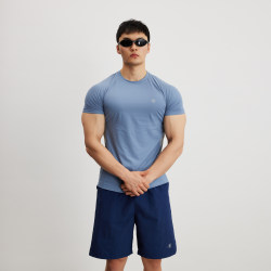 AFTERGLOW Summer Patchwork High Elastic Training Fitness Short Sleeve Contrast Color Tight Breathable Figure Sports T-shirt