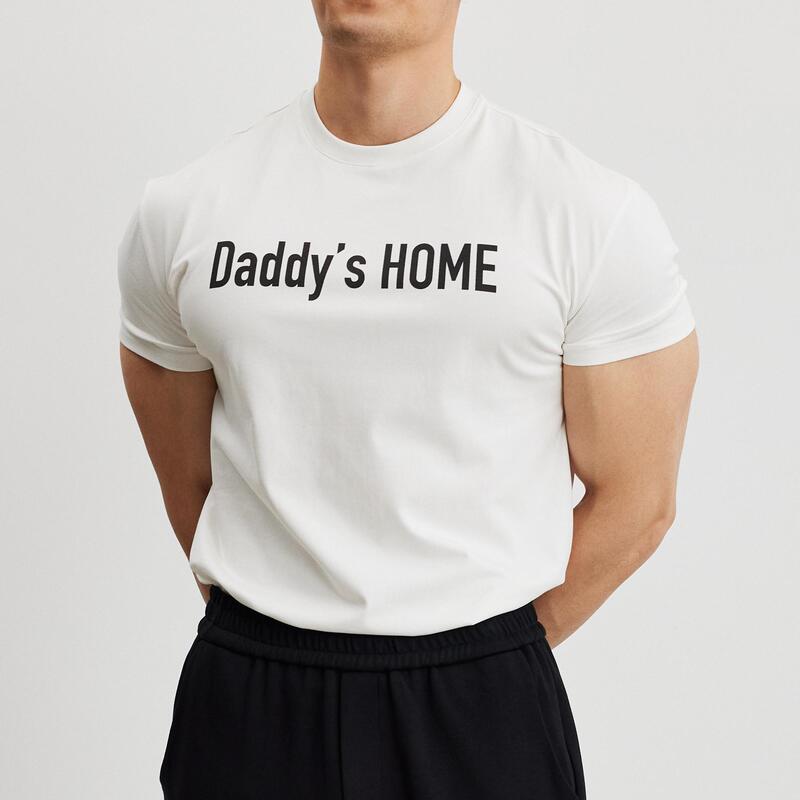 Afterglow Solona Cool-Feeling Slogan Print Slim-Fit T-Shirt, Basic for Commuting, Flattering Round Neck Short Sleeves