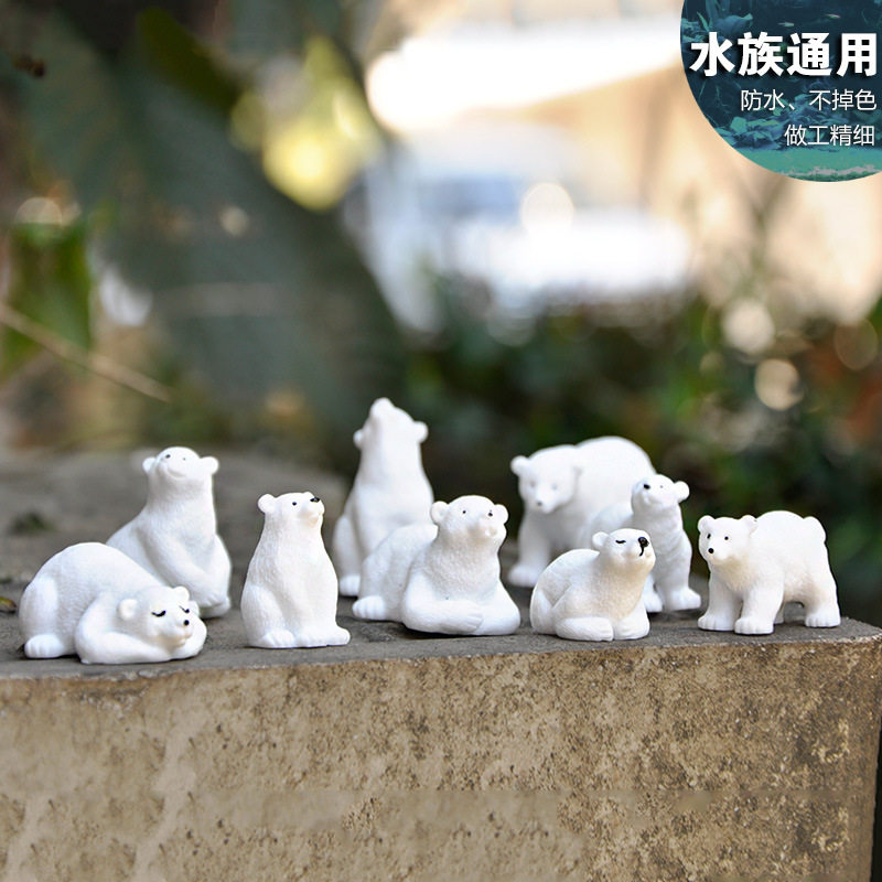 New polar bear family series doll aquarium landscaping ornaments micro landscape cake decorative diy set ornaments