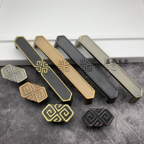 Antique New Chinese black brass black red ancient matte turquoise coffee ancient bronze color drawer pull handle retro cabinet door handle