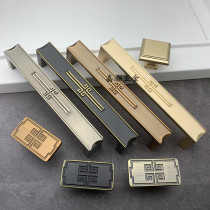 Upscale New Chinese antique Turkish luxury gold coffee ancient black brass drawer pull handle retro square solid cabinet door handle