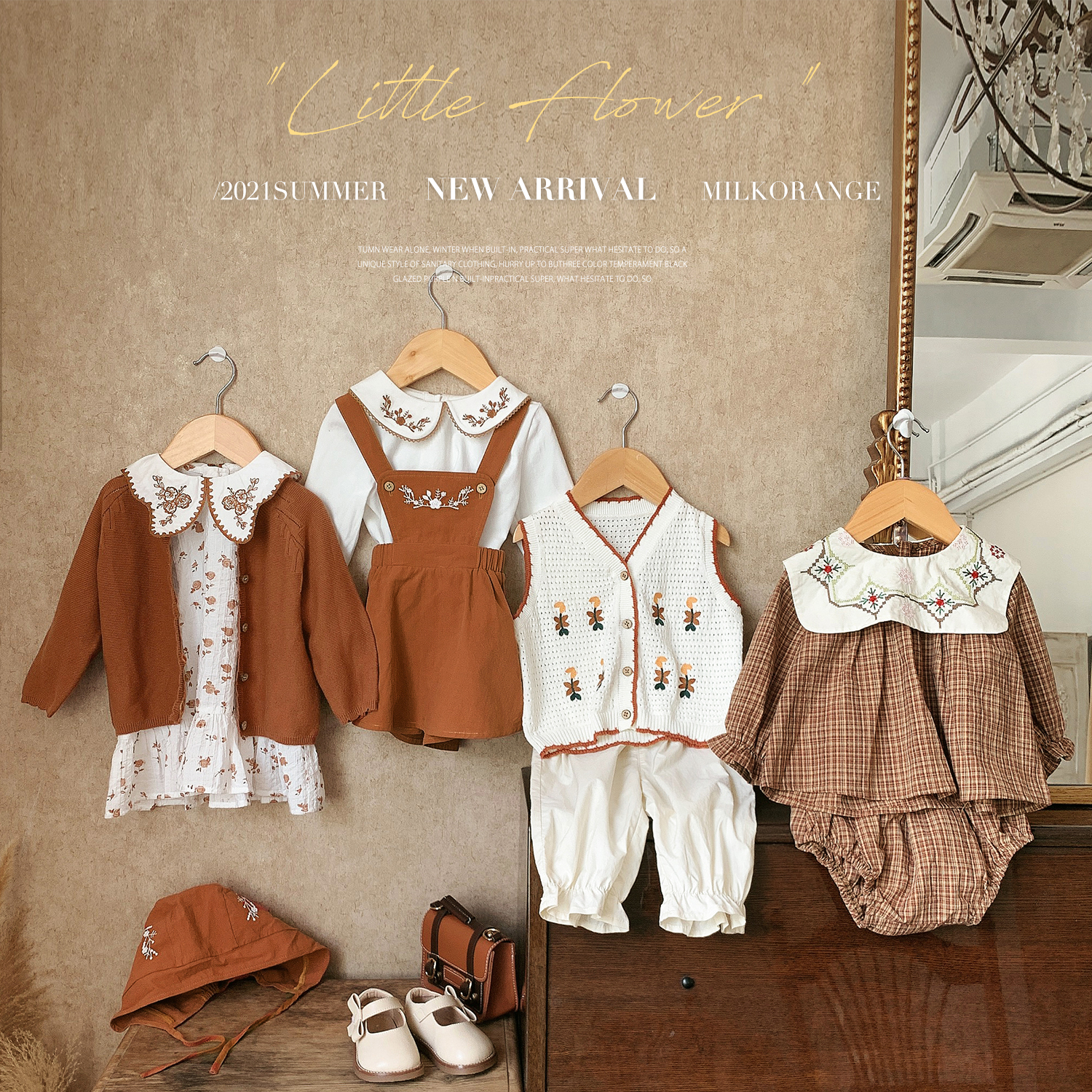 Chen Dapig L Mom Baby Series retro series new baby nail daughter baby dress dress