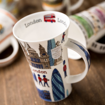 British Dunoon bone China cup mug Canyon type exotic style building imported gift Coffee cup Water cup